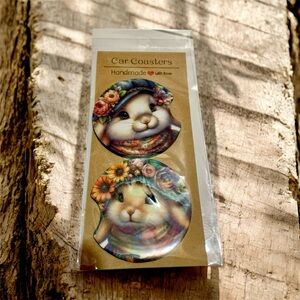 Cute Bunny Car Coasters